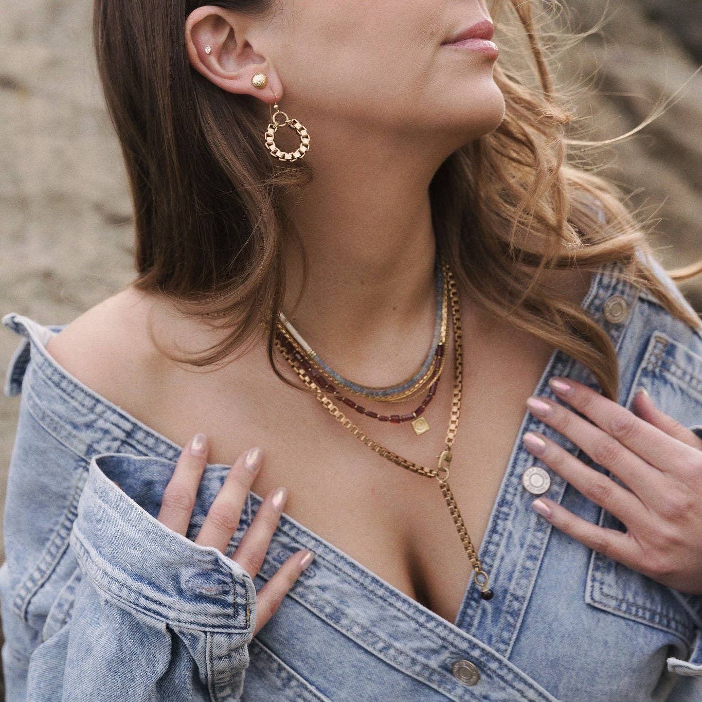 Hailey Gerrits - SS26 XL Box Chain Hoop Earrings
