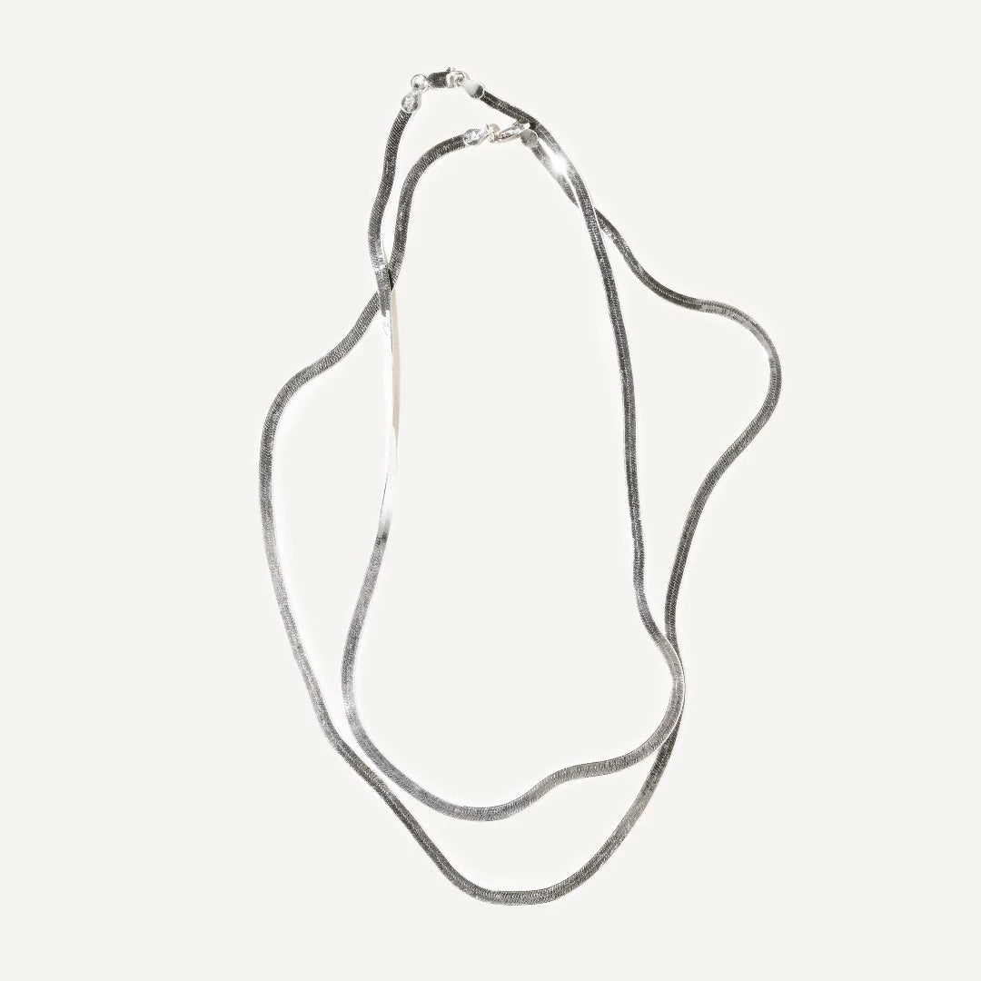 Flo Herringbone Chain, Sterling Silver