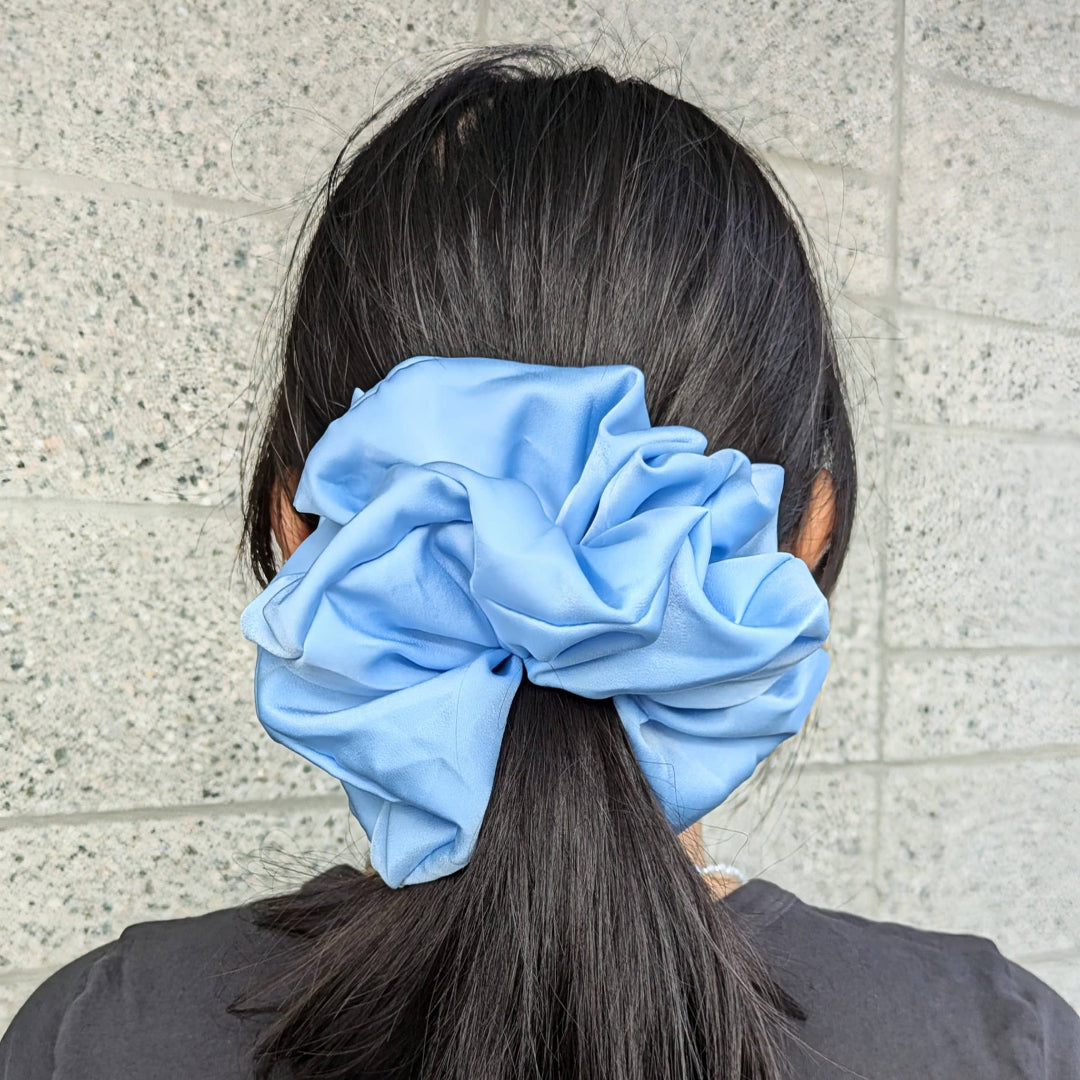 Bright Blue Oversized Silk Scrunchie