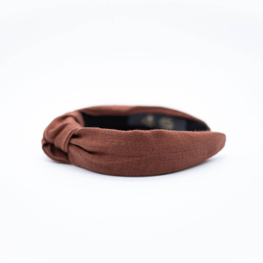 Linen Knotted Headband, Cinnamon