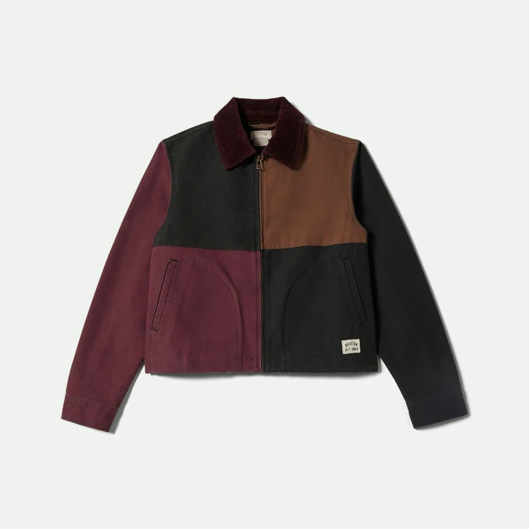 Brixton, Mechanics W Garage Zip Jacket, Port/Black/Pinecone Brown