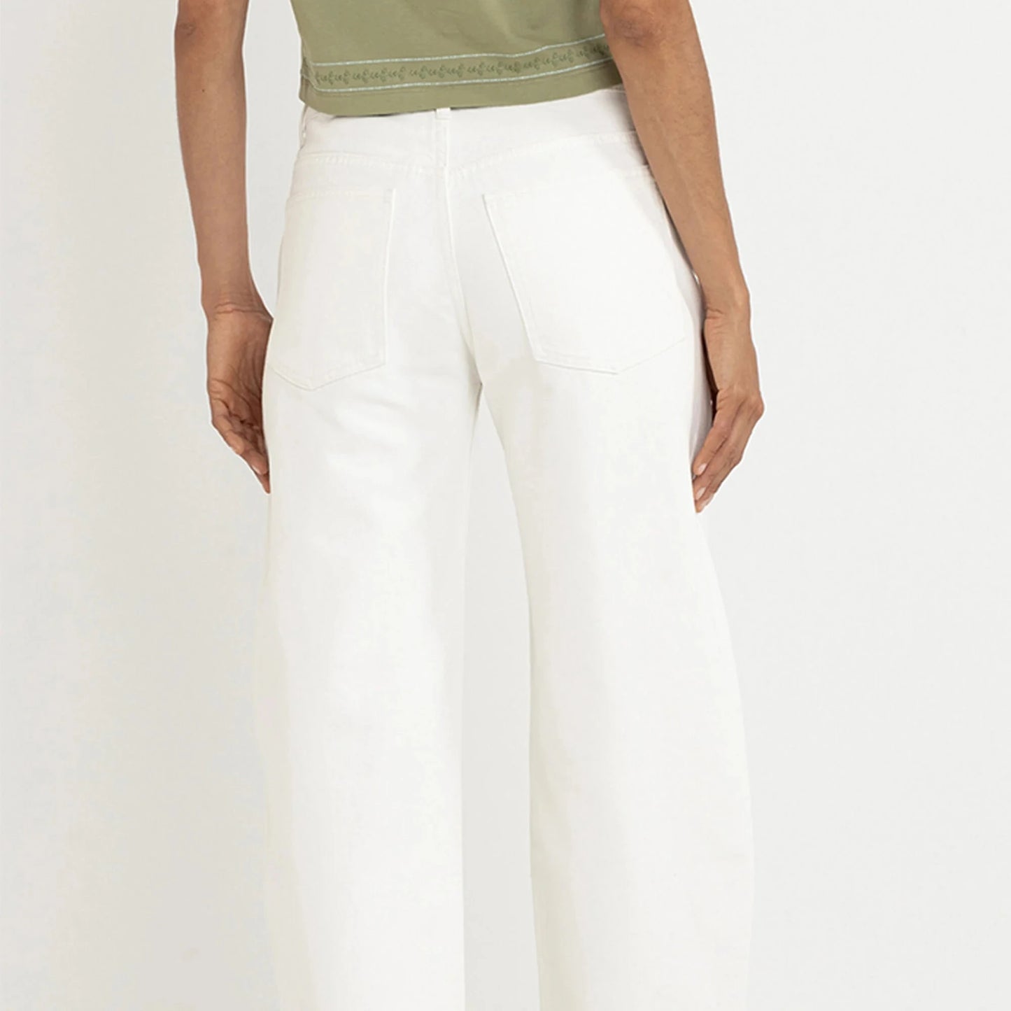 Rhythm, Low Rise Barrel Denim Pant, White