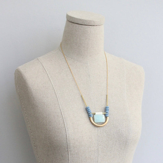 David Aubrey Jewelry, KYL224 Amazonite and Lava Bead Necklace