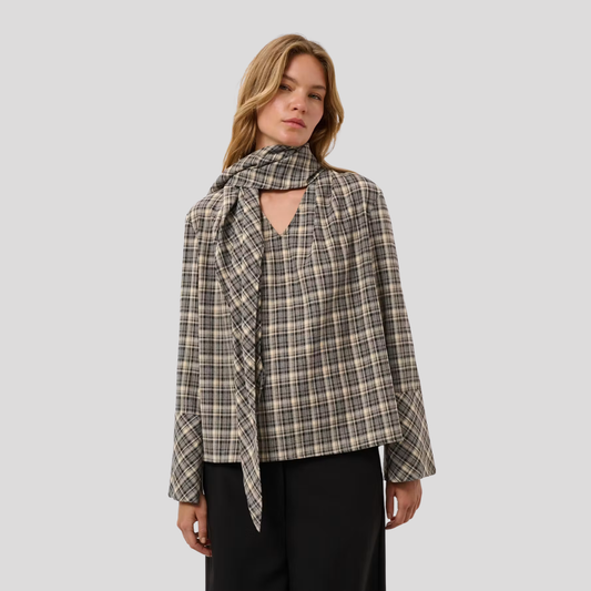 Soaked, Shiba Blouse, Black and Cream Check