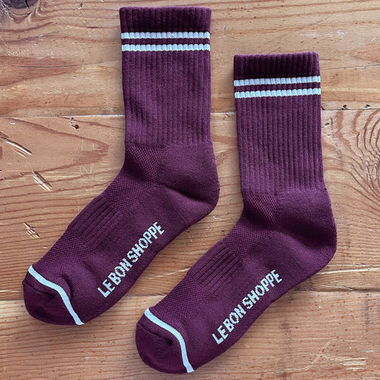 Le Bon Shoppe, Boyfriend Socks, Maroon