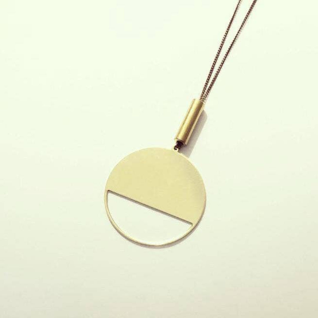 darlings of denmark, Duëg Long Raw Brass Tube Geometric Necklace