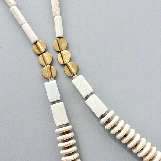 David Aubrey Jewelry, GND233 White Magnesite Long Necklace