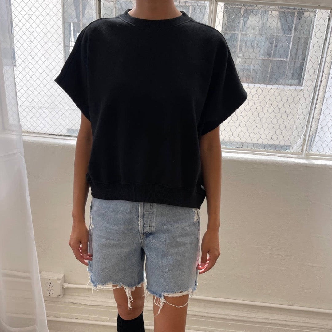 French Terry Sophie Top, Black