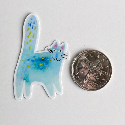 Blue Cat Sticker