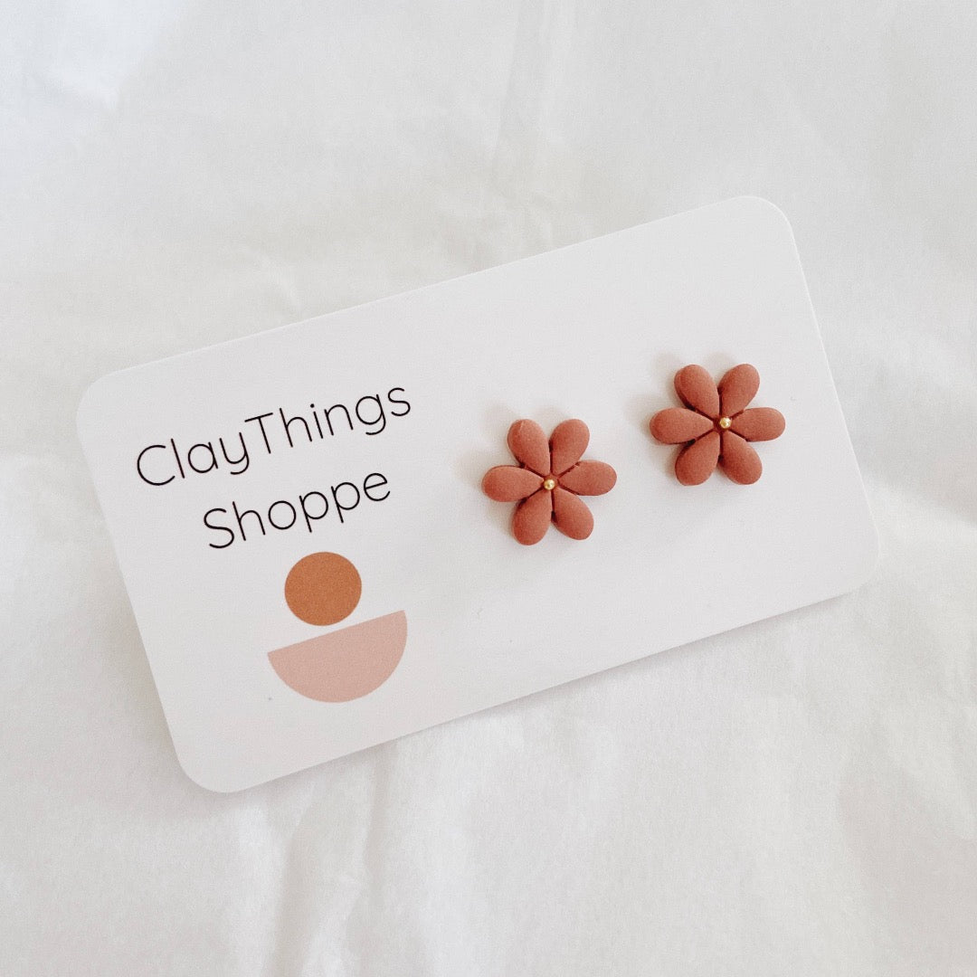 Pink Flower Studs, Daisy Studs
