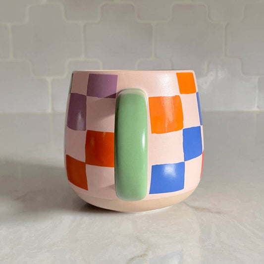 Rainbow Checks Ceramic Mug