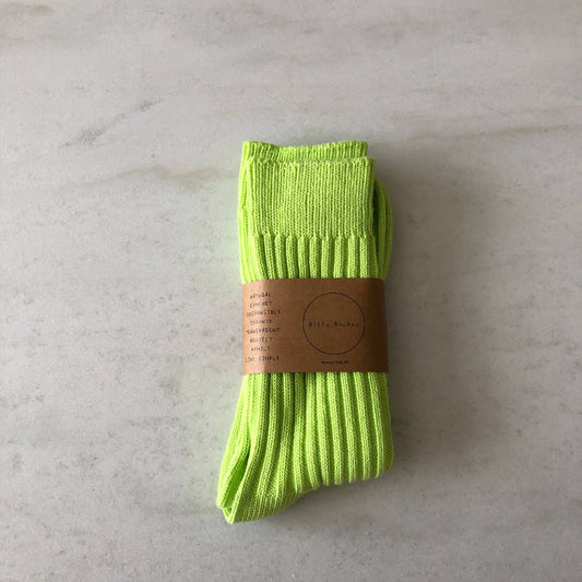Billy Bamboo, Ribbed Cotton High Socks, Crystal Bright, Various Colours