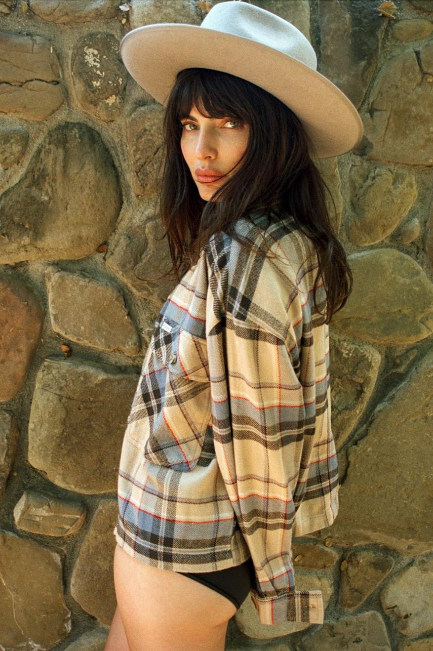 Bowery W L/S Flannel, Sesame/Flint Blue