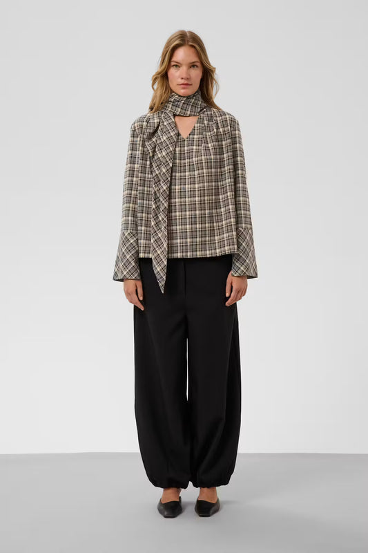 Soaked, Shiba Blouse, Black and Cream Check