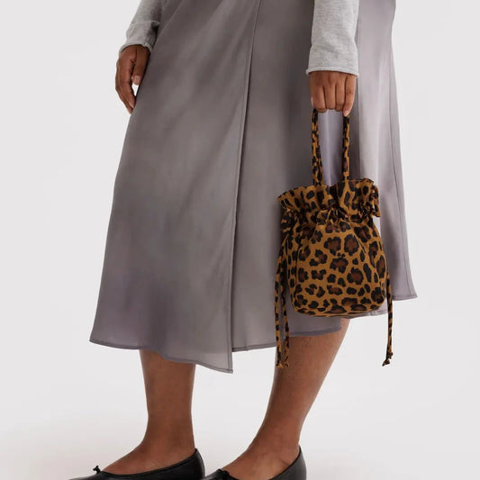 Baggu, Nylon Drawstring Bag, Leopard