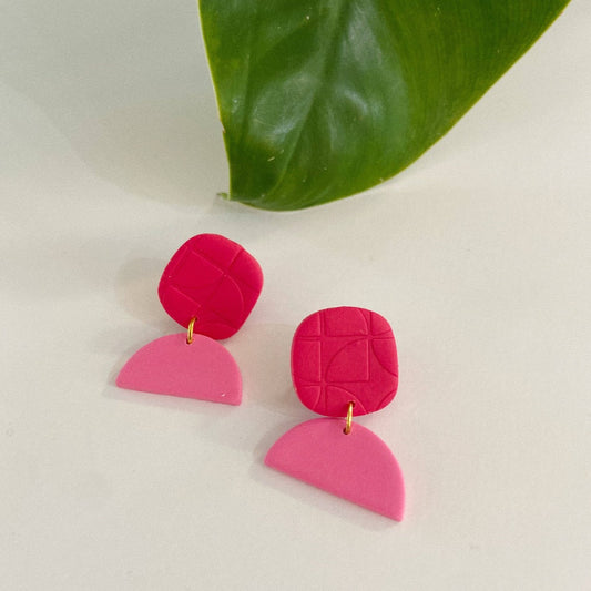 Small Hot Pink Small Polymer Clay Earrings