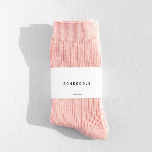 Bondoodle, Women’s Everyday Cotton Crew Socks, Pink