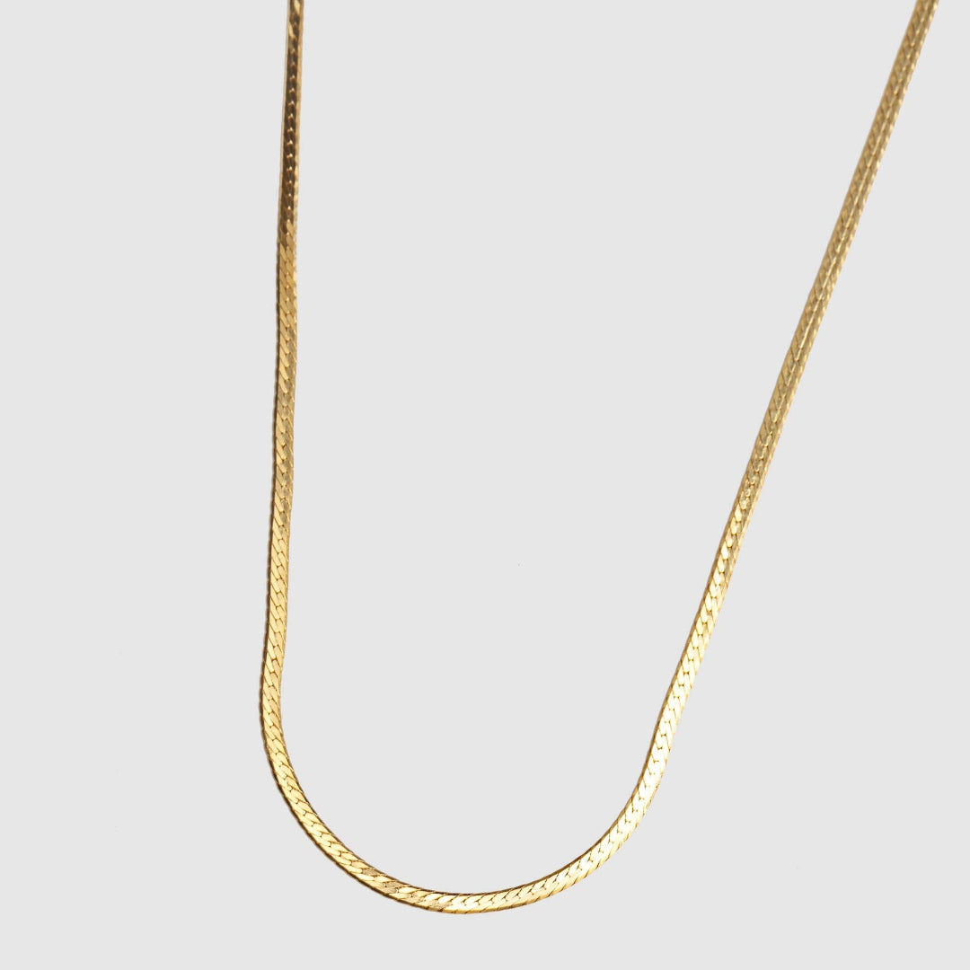Wolf Circus Jewelry, Thin Herringbone Chain in Gold