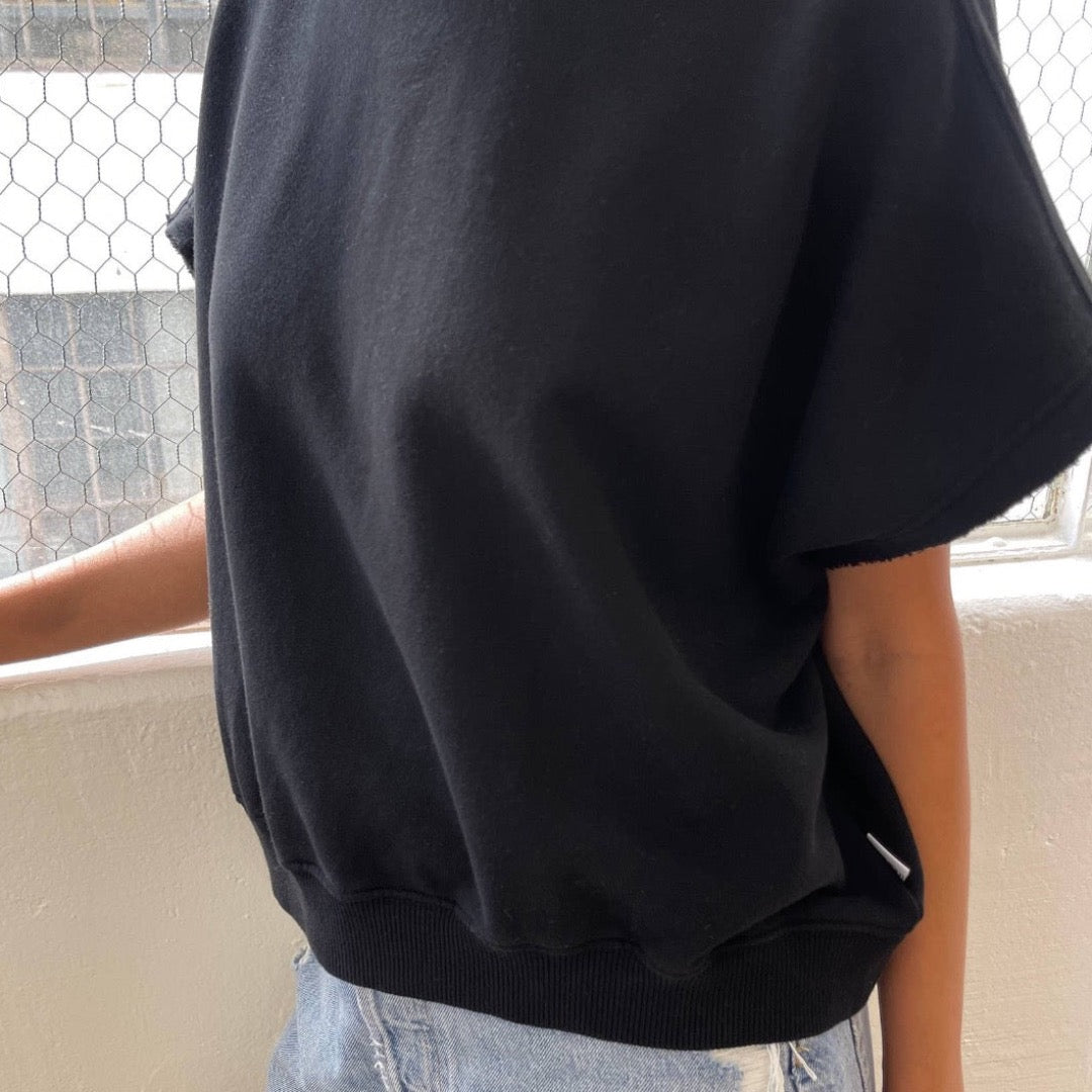 French Terry Sophie Top, Black