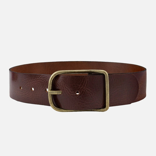 Sona, Wide Leather Belt, Brown, M-90