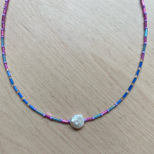 Modern Fable, Beaded Necklace, Big Pearl, #120