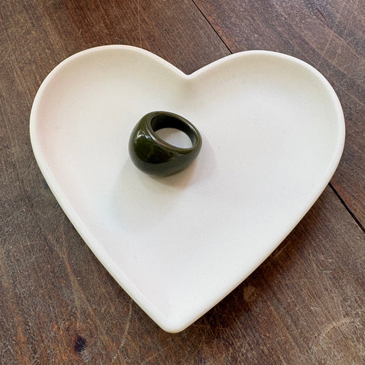 Modern Fable, Chunky Acrylic Ring, Olive