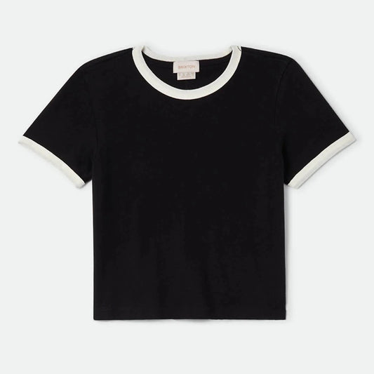 Brixton, Carefree Organic Garment Dye Ringer T-Shirt, Black/Off-White