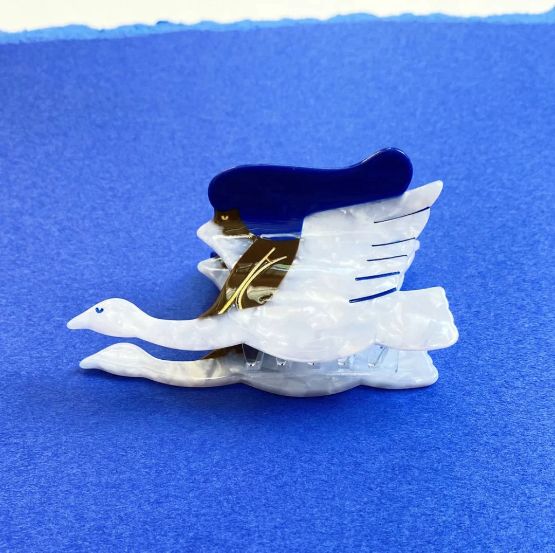 Girl and Swan Hair Claw