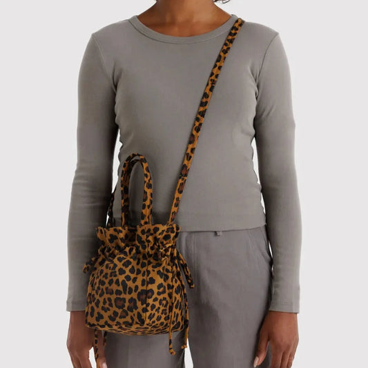 Baggu, Nylon Drawstring Bag, Leopard