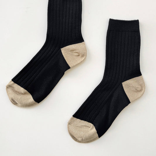 Le Bon Shoppe, Her Glow Socks, Black and Gold