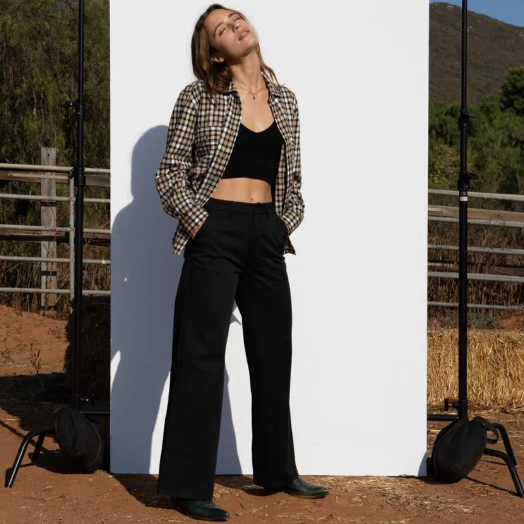 Victory Full Length Wide Leg Pant - Black