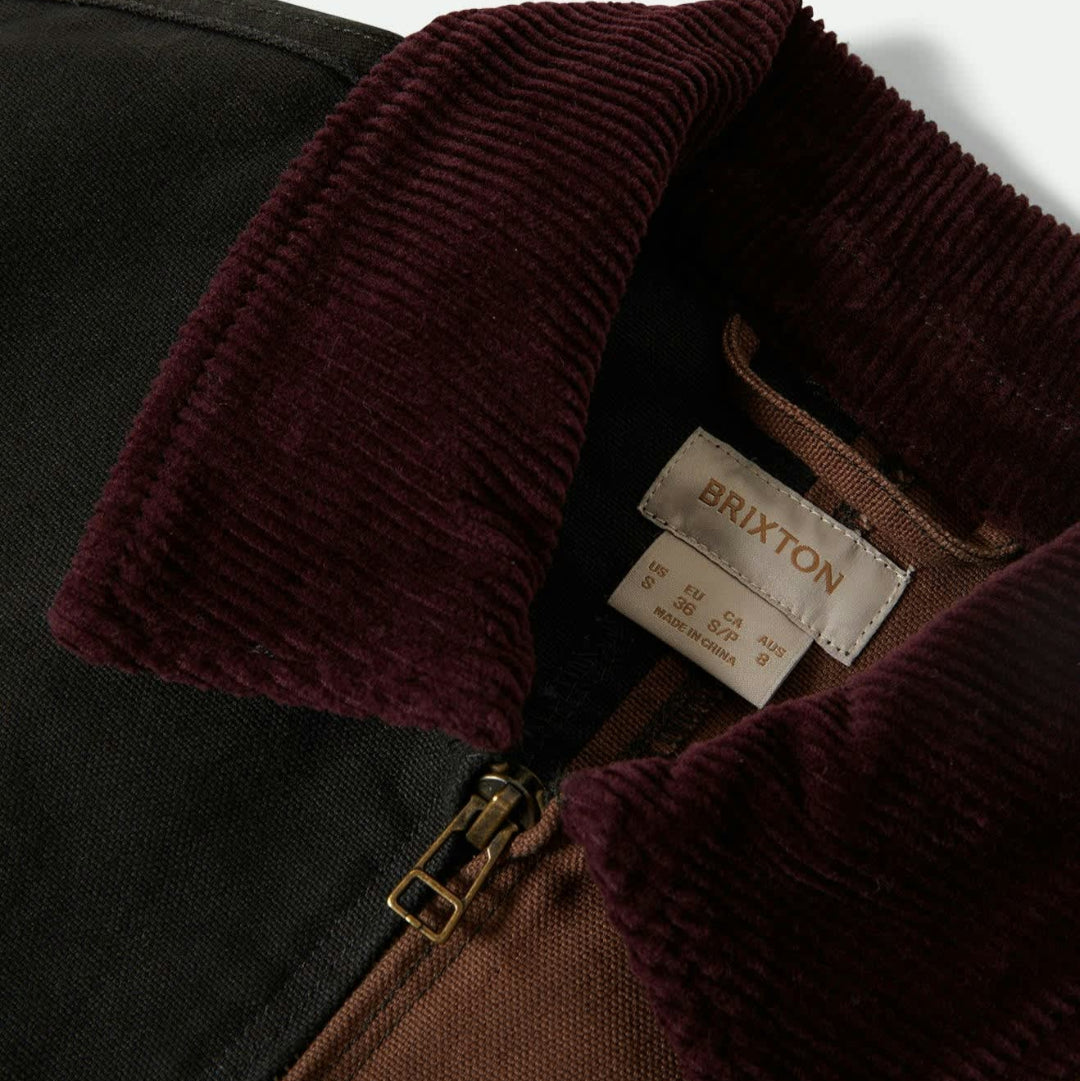 Brixton, Mechanics W Garage Zip Jacket, Port/Black/Pinecone Brown