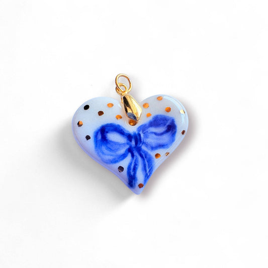 BitaJewells, Gold-Accented Porcelain Heart Pendant