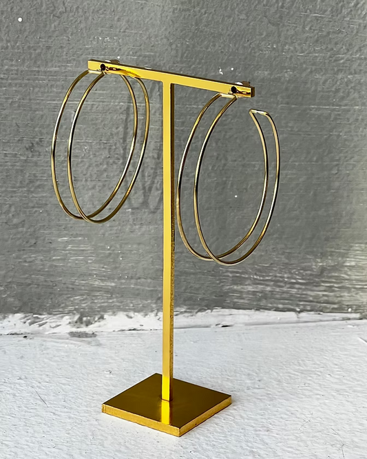 Frug, Vintage Deadstock Brass Hoop Earrings FEJ15SET