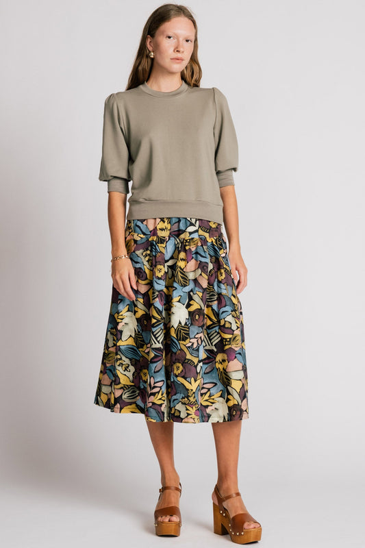 Allison Wonderland, Pelican Skirt, Black Floral