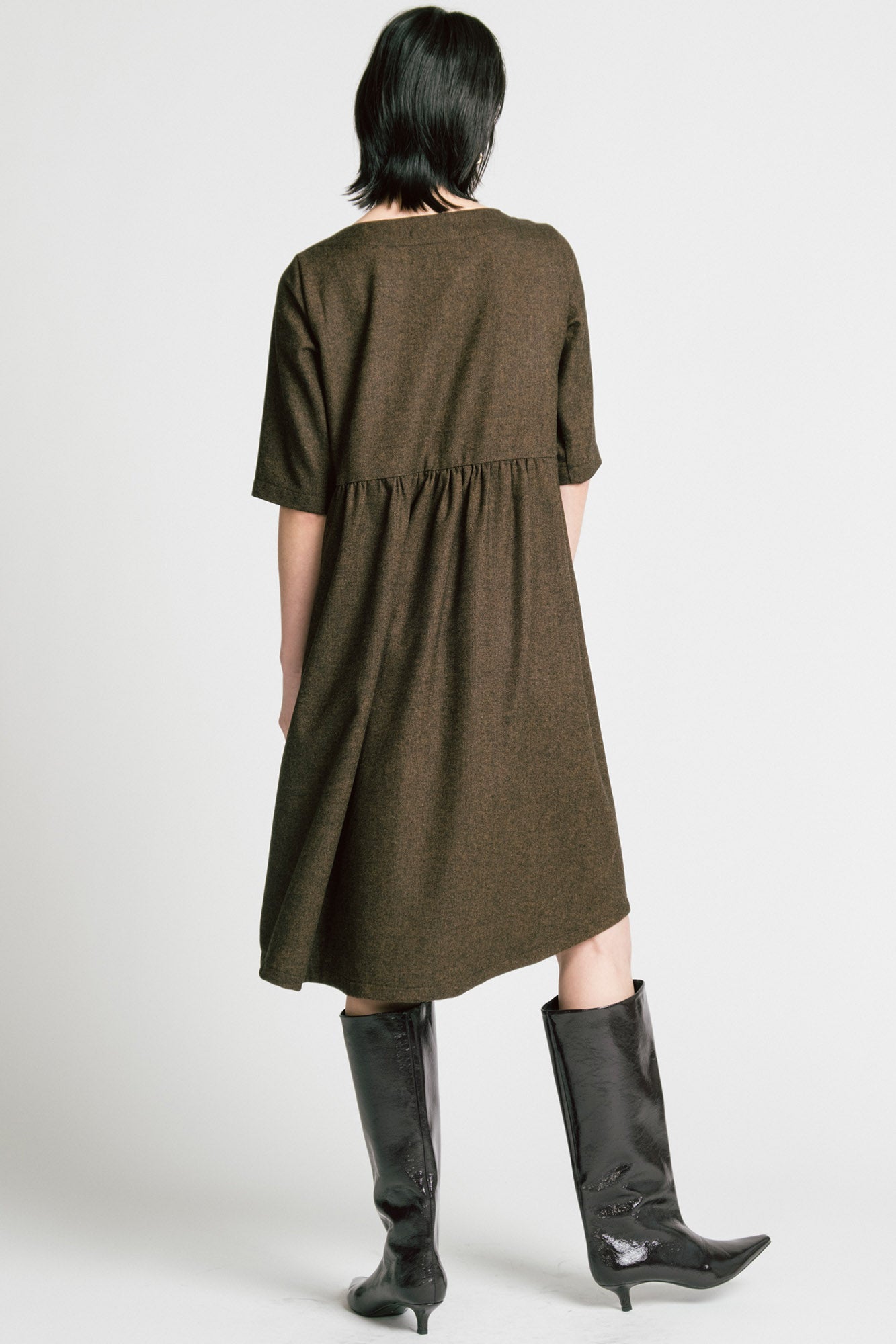 Allison Wonderland, Period Dress, Brown Herringbobe