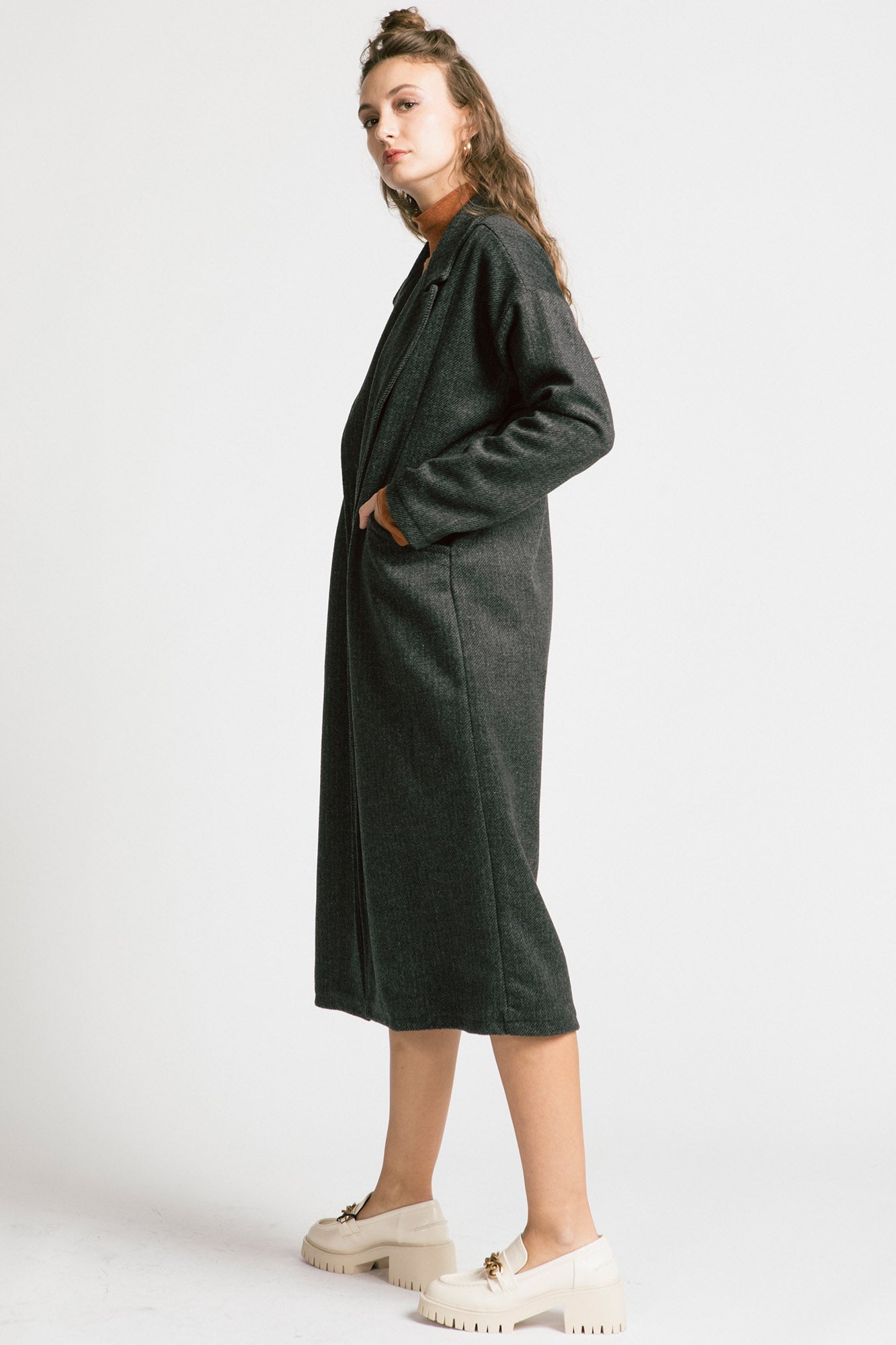 Allison Wonderland, Viscount Coat, Grey Twill Wool