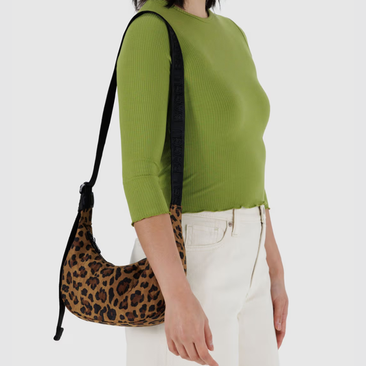 Baggu, Small Nylon Crescent Bag, Leopard