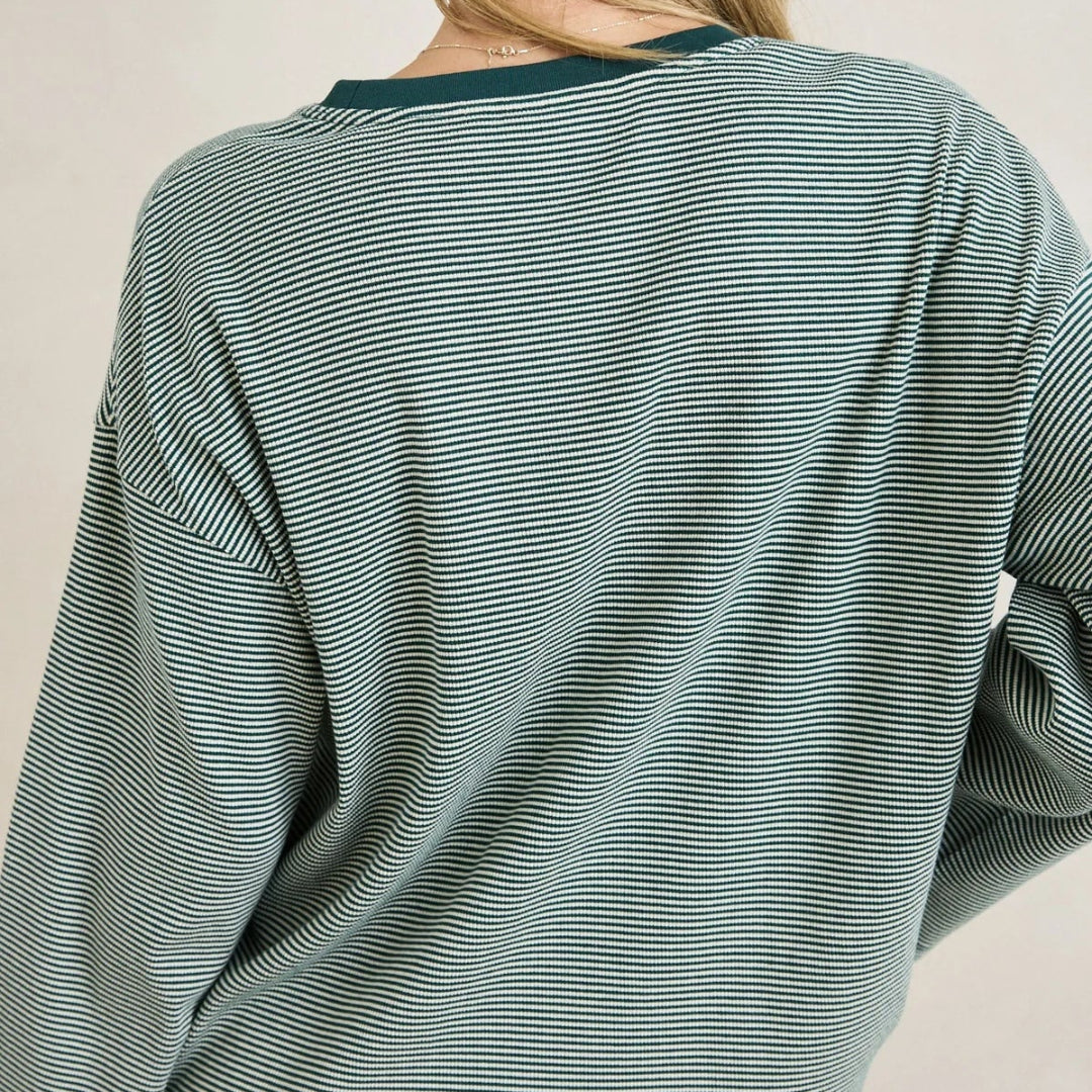 Rhythm, Lexi Stripe Long Sleeve Top Pine