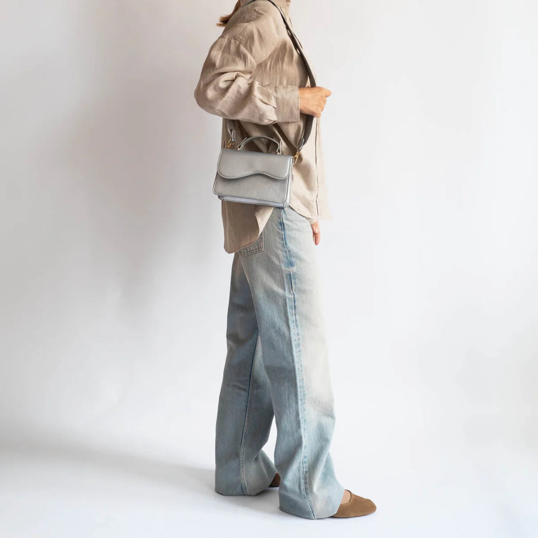 HVISK, Crane Shiny Structure Bag, Silver