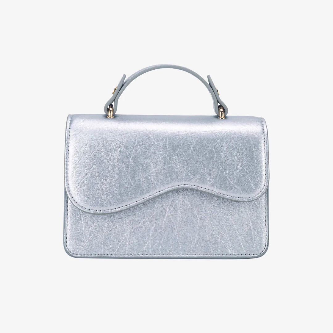 HVISK, Crane Shiny Structure Bag, Silver