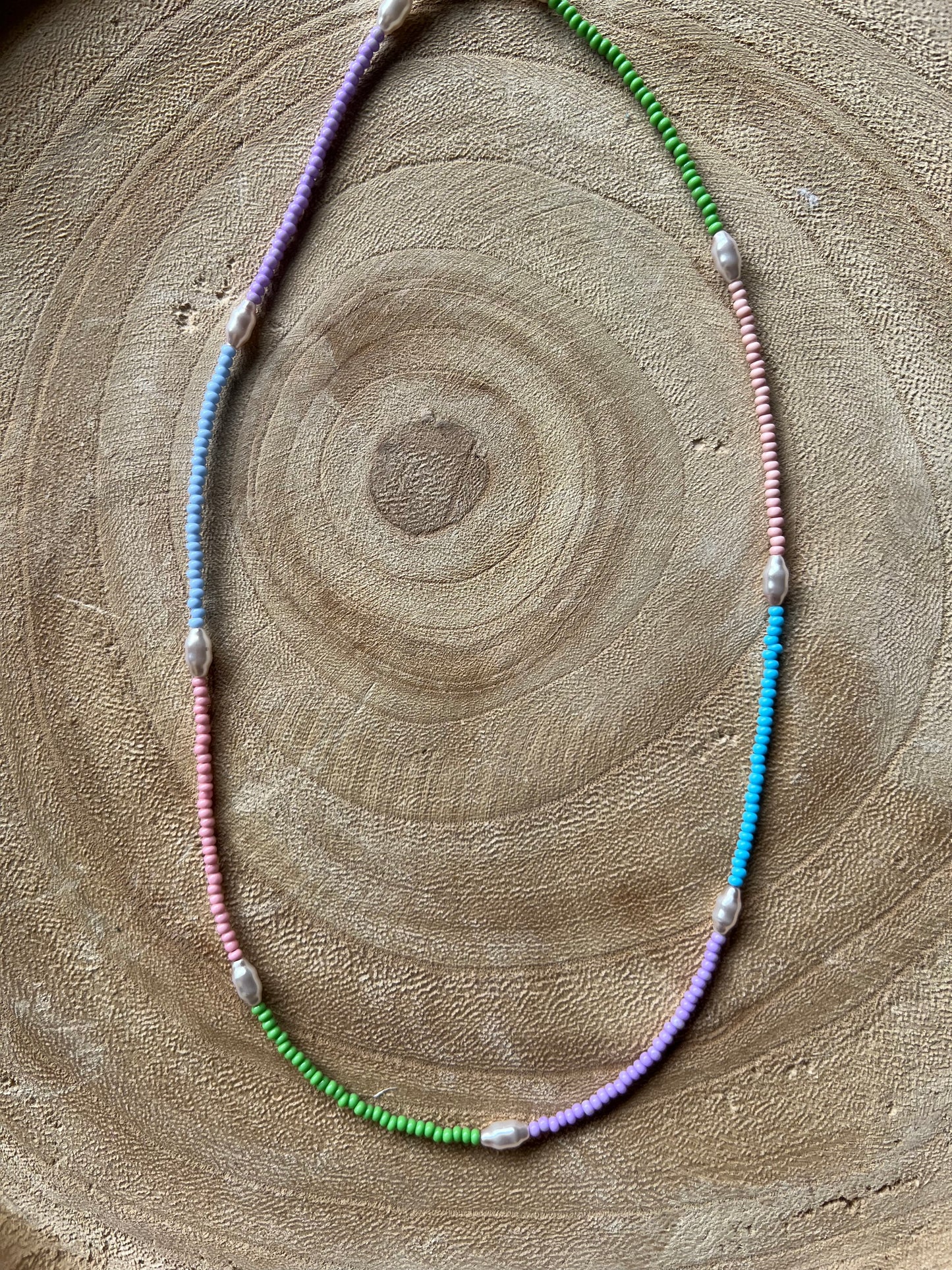 Modern Fable, Beaded Necklace, Multicolour and Pearl #116