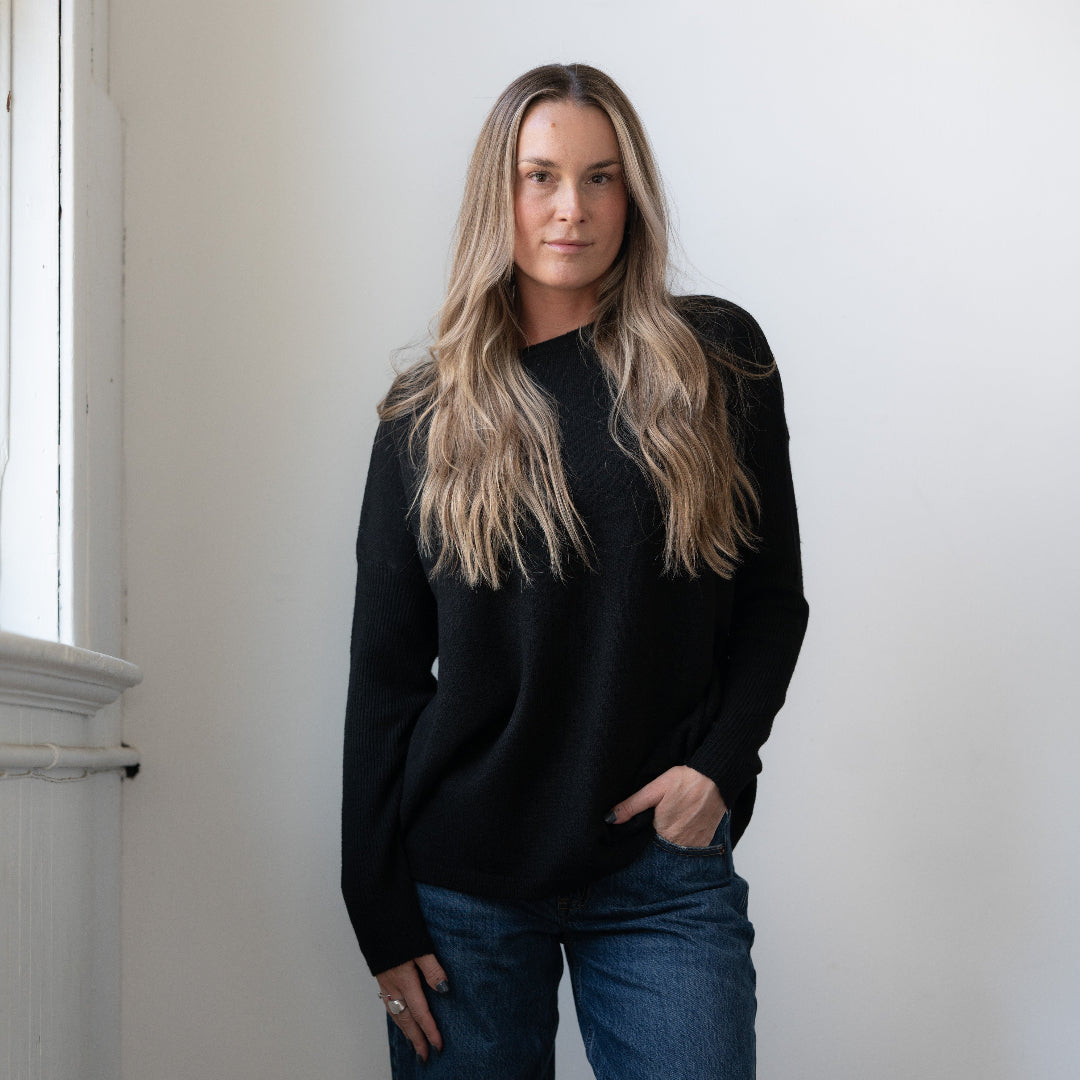 Chalet Crew Neck Sweater, Black