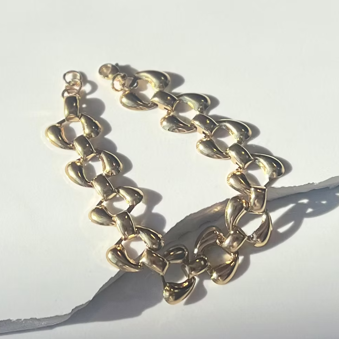 Frug, 14K Goldplate Abstract Link Bracelet FBJ22