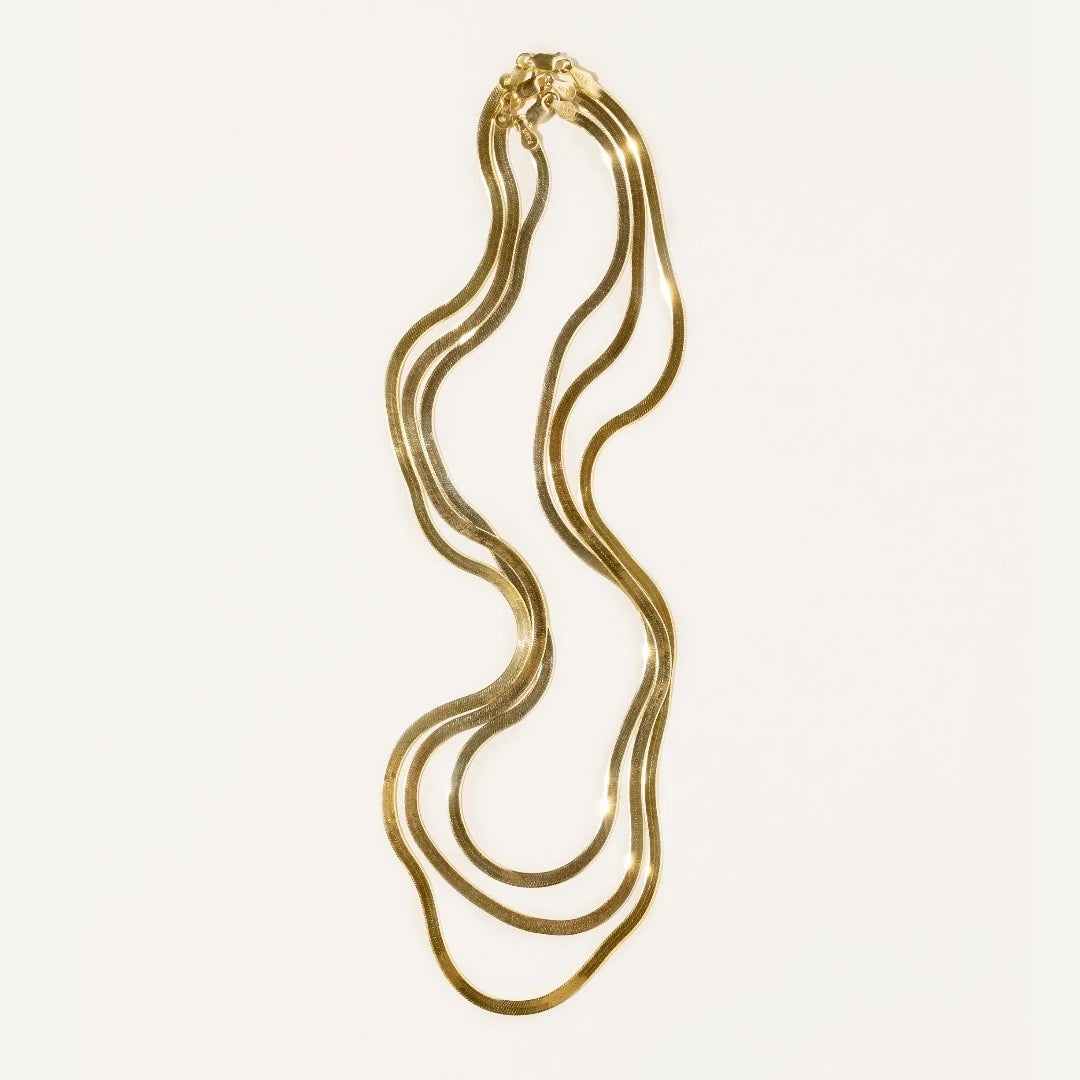 Flo Herringbone Chain, 14K Gold Vermeil