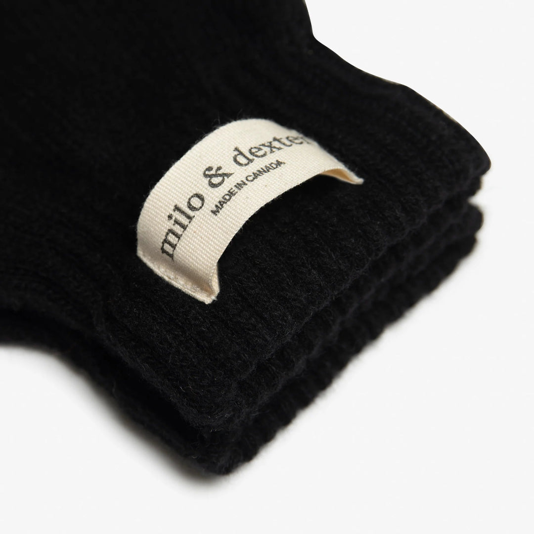 Milo & Dexter, Classic Fingerless Gloves, Black