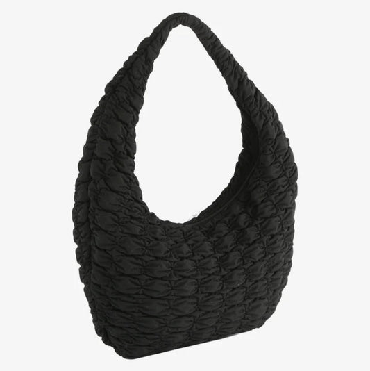 HVISK, Haze Matte Twill Quilt Tote Bag, Black