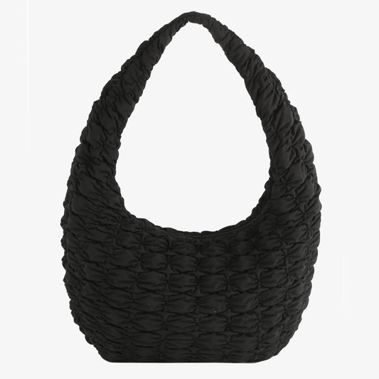 HVISK, Haze Matte Twill Quilt Tote Bag, Black