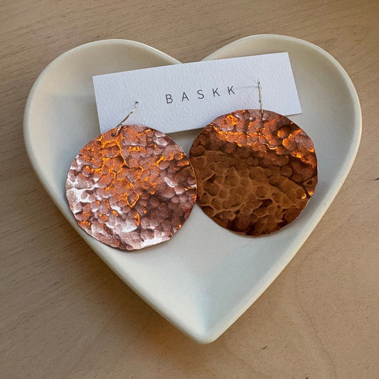 Baskk, Copper Large Circle Earrings