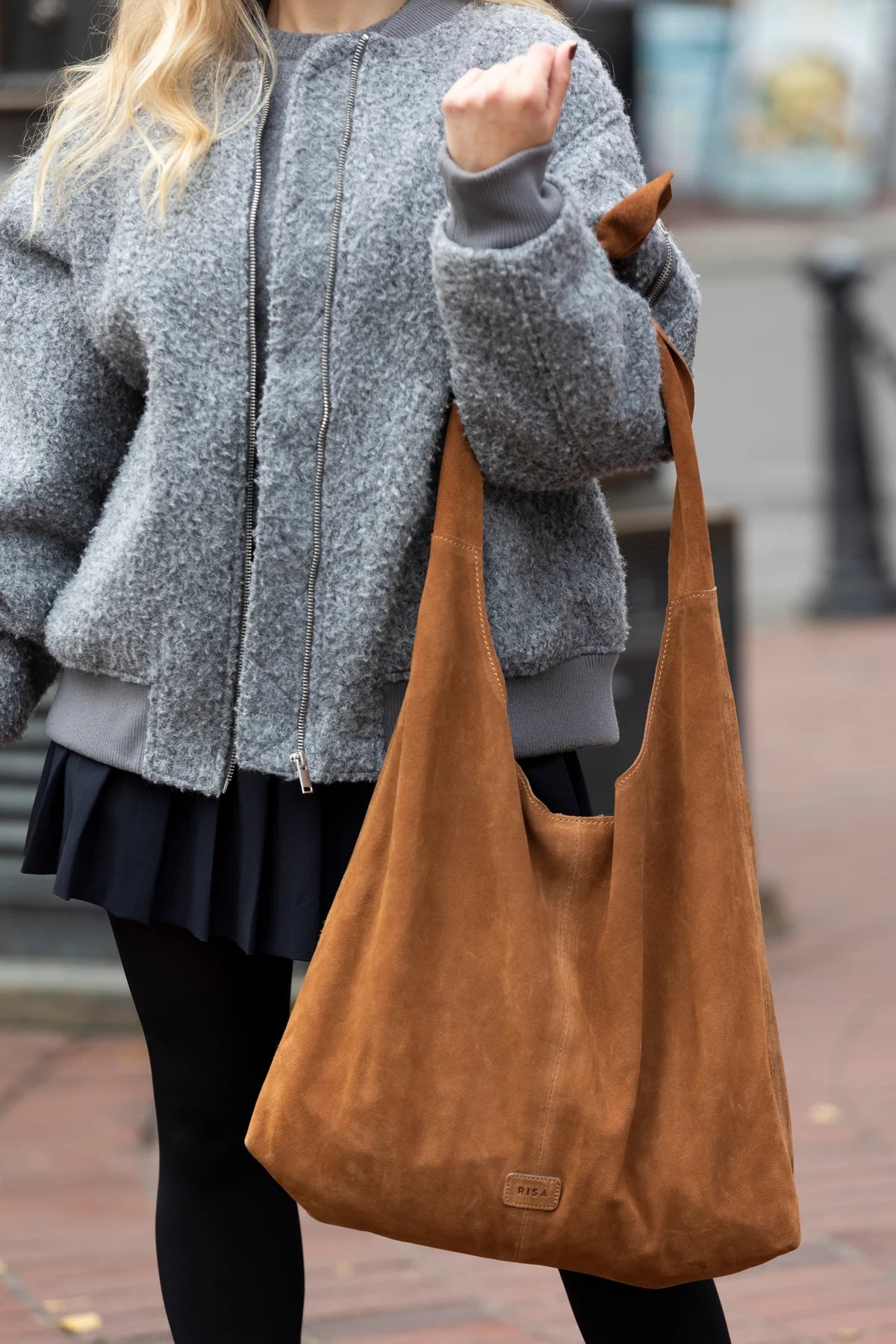 Risa, Knot Tote Suede Brown